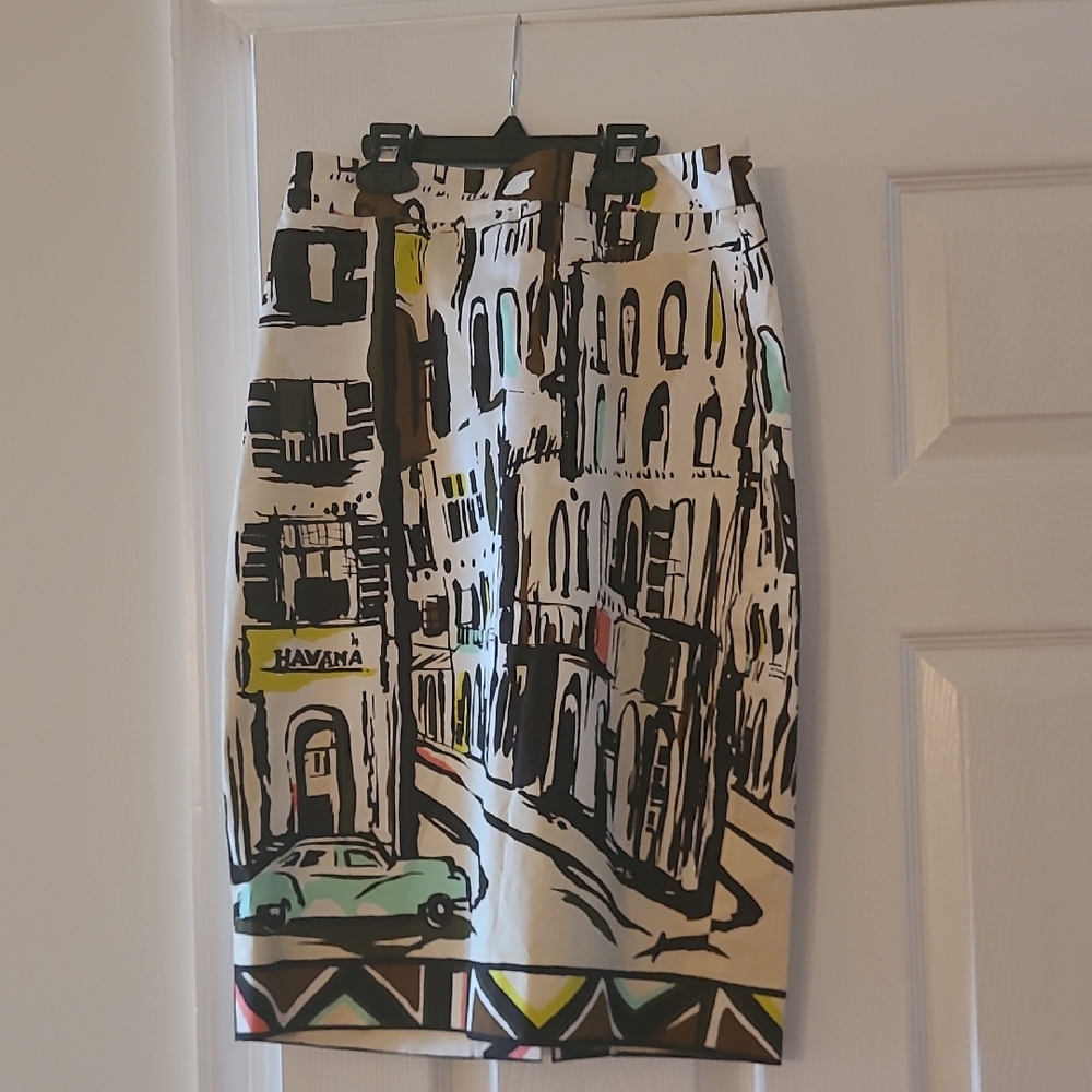Kate Spade Black and White Pencil Skirt Knee-Length